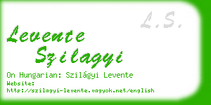 levente szilagyi business card